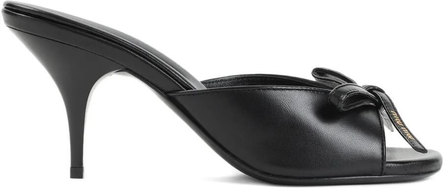 Miu 70 mm leren sandalen Zwart