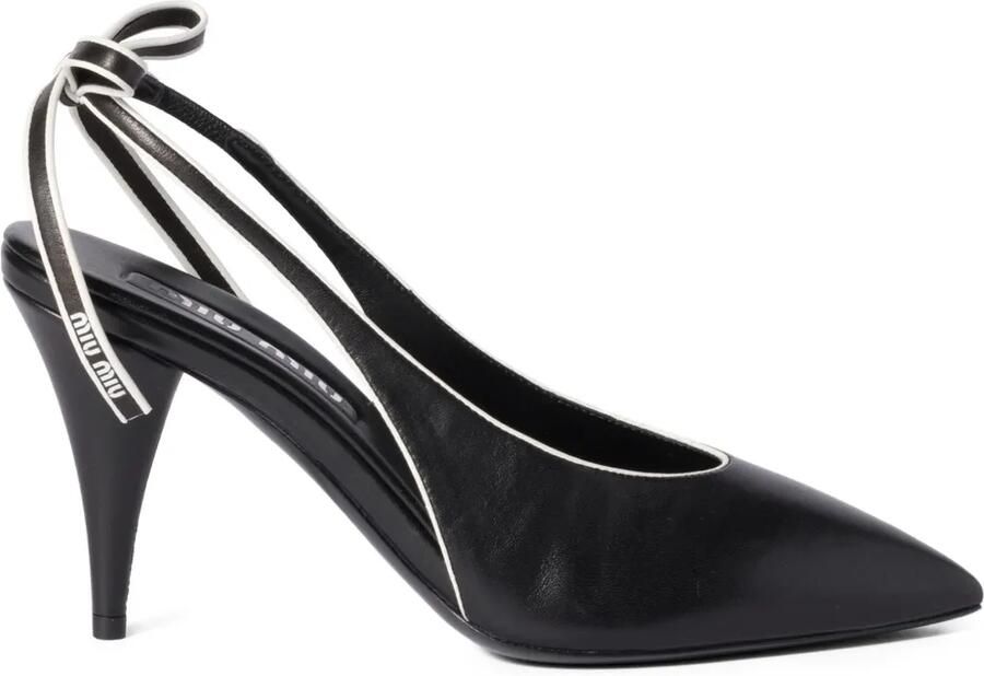 Miu 85 mm slingback pumps met strikdetail Zwart