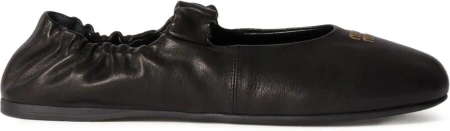 Miu Ballerina's met elastisch detail Zwart