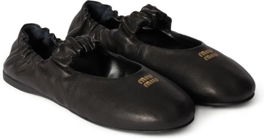 Miu Ballerina's met elastisch detail Zwart - Foto 4