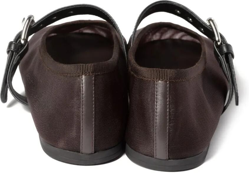 Miu Ballerina's met geborduurd logo en gesp Bruin - Foto 3