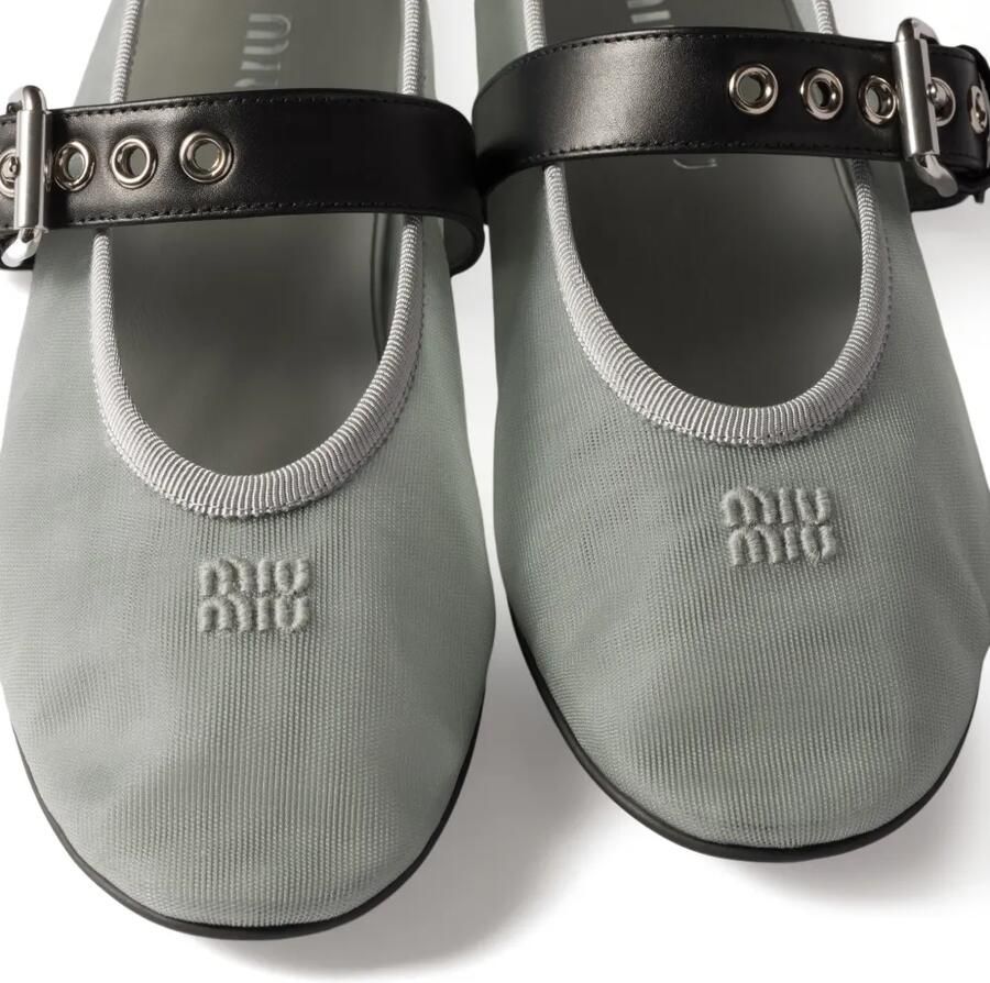 Miu Ballerina's met geborduurd logo Grijs - Foto 2