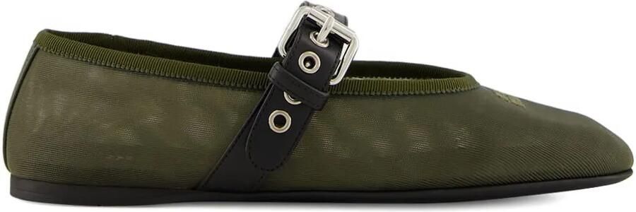 Miu Ballerina's met gespbandje Groen