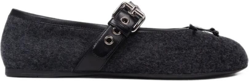 Miu Ballerina's met gespen en verfraaide ringlets Grijs