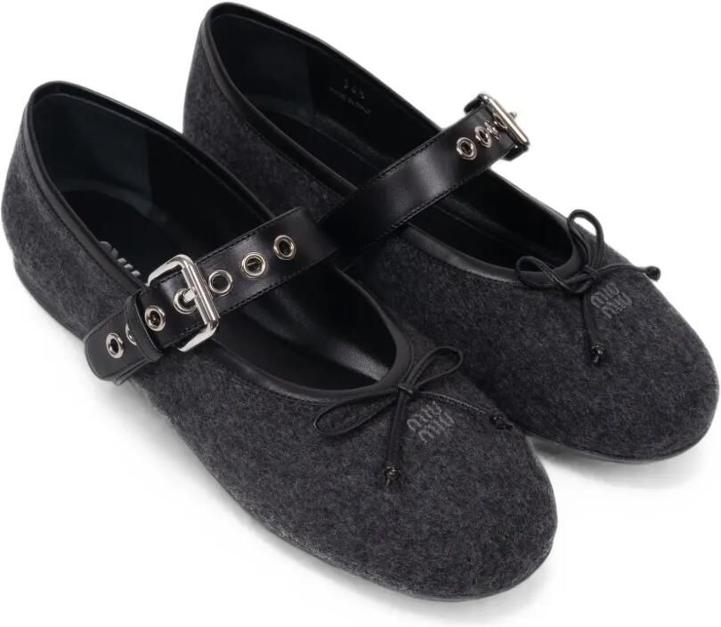 Miu Ballerina's met gespen en verfraaide ringlets Grijs - Foto 3