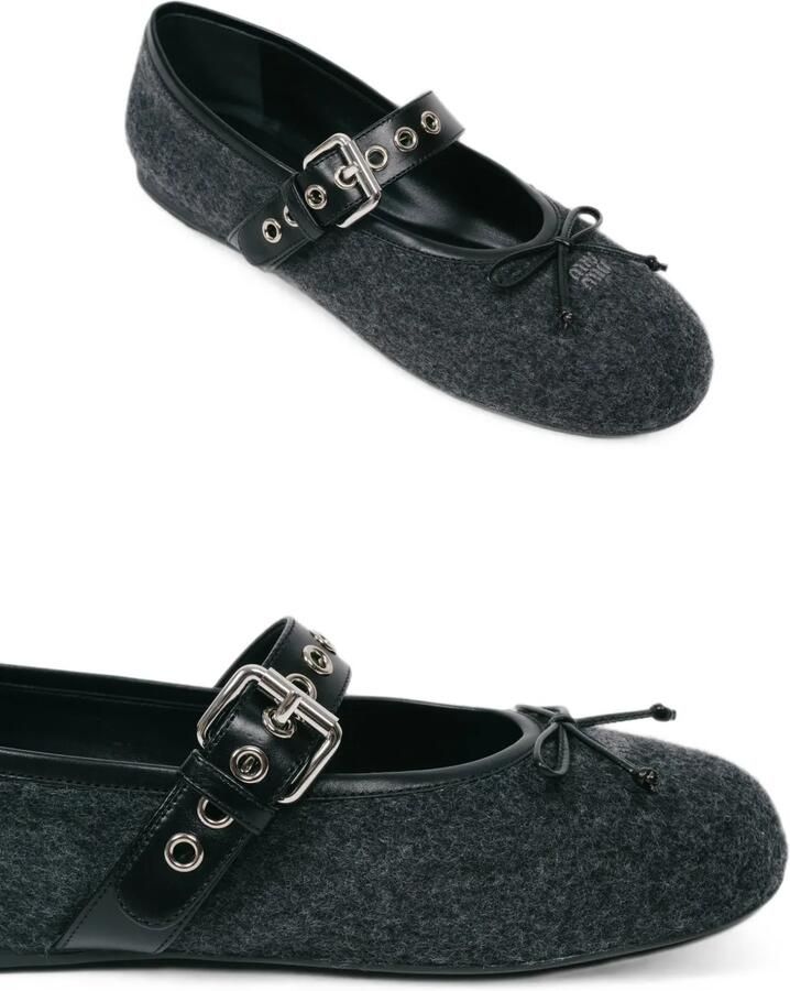 Miu Ballerina's met gespen en verfraaide ringlets Grijs - Foto 2