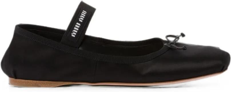 Miu Ballerina's met logoband Zwart