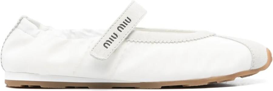 Miu Ballerina's met suède vlakken Wit