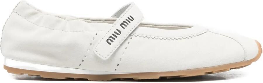 Miu Ballerina's van nappa leer Wit