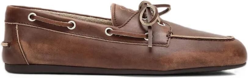 Miu bleached leather deck shoes Bruin