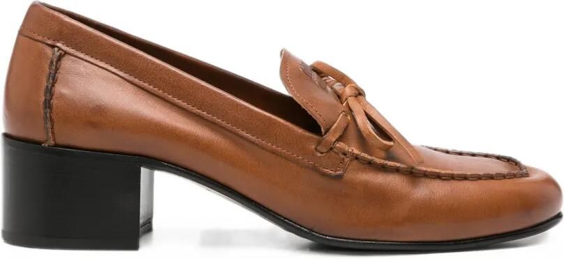 Miu Loafers met strikdetail Bruin