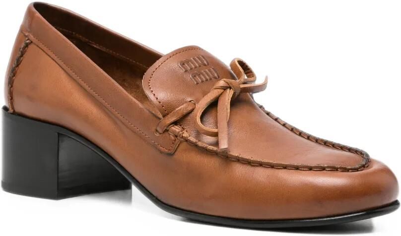 Miu Loafers met strikdetail Bruin - Foto 2