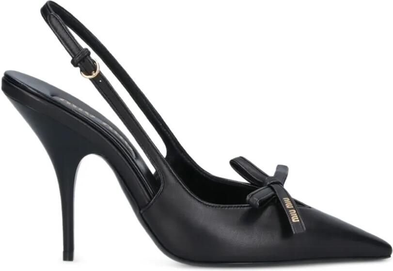 Miu Slingback pumps met strikdetail Zwart - Foto 4