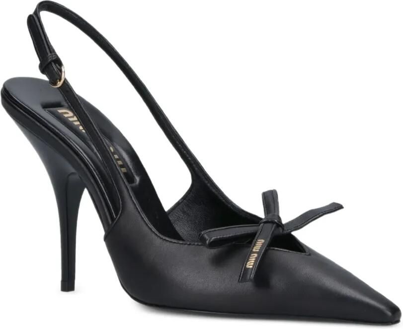 Miu Slingback pumps met strikdetail Zwart - Foto 3
