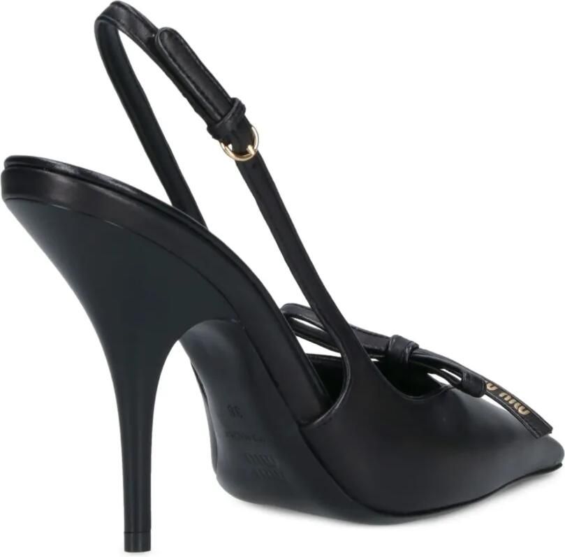 Miu Slingback pumps met strikdetail Zwart - Foto 2