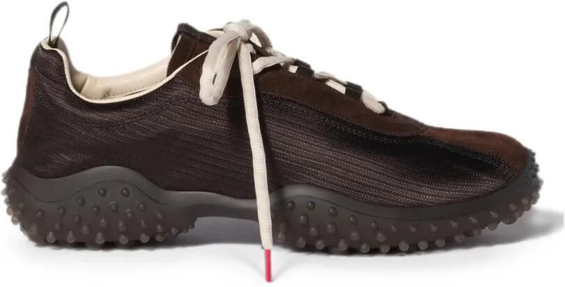 Miu Bubble technische stof en suède sneakers Bruin