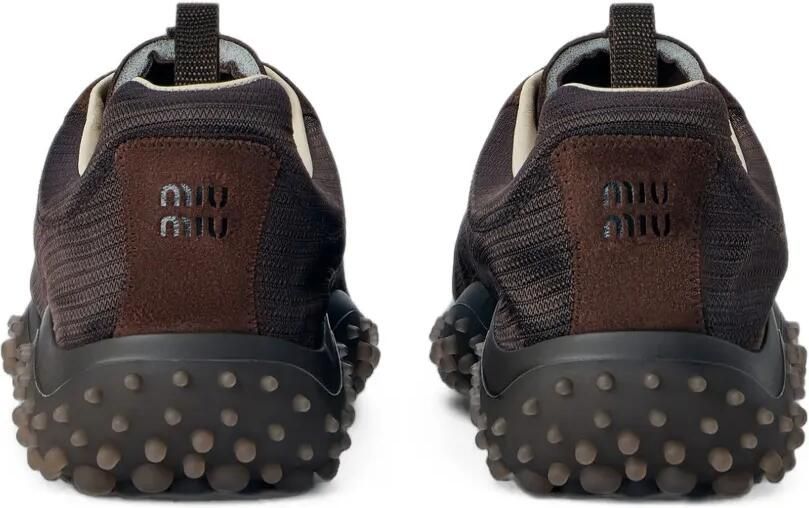 Miu Bubble technische stof en suède sneakers Bruin - Foto 2
