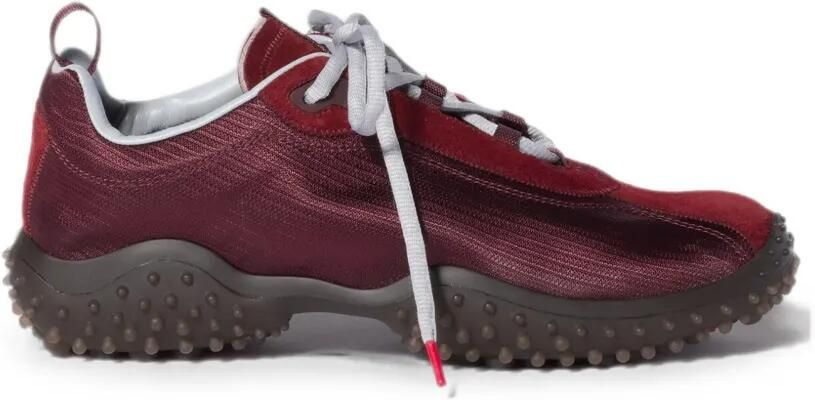 Miu Bubble technische stof en suède sneakers Rood