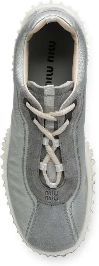 Miu Bubble technische stof en suède sneakers Zilver - Foto 4