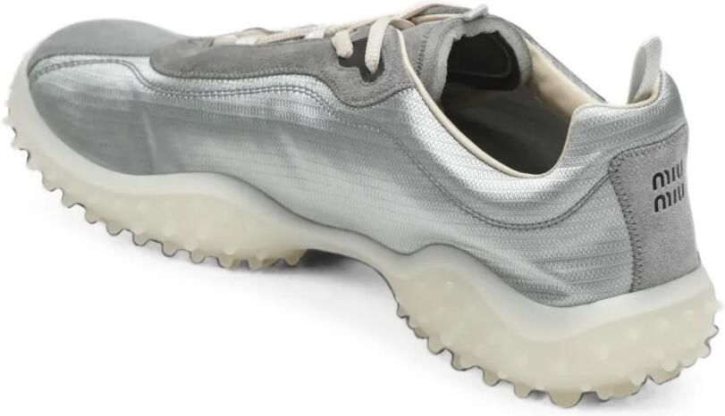 Miu Bubble technische stof en suède sneakers Zilver - Foto 3