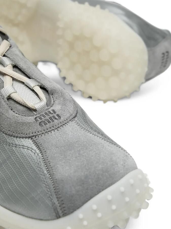 Miu Bubble technische stof en suède sneakers Zilver - Foto 2