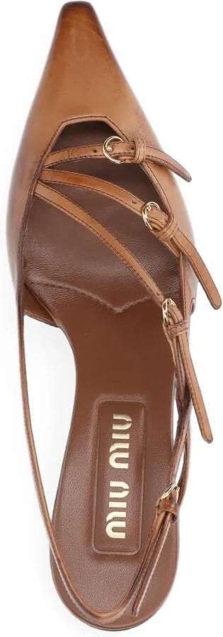 Miu Slingback pumps met gesp Bruin