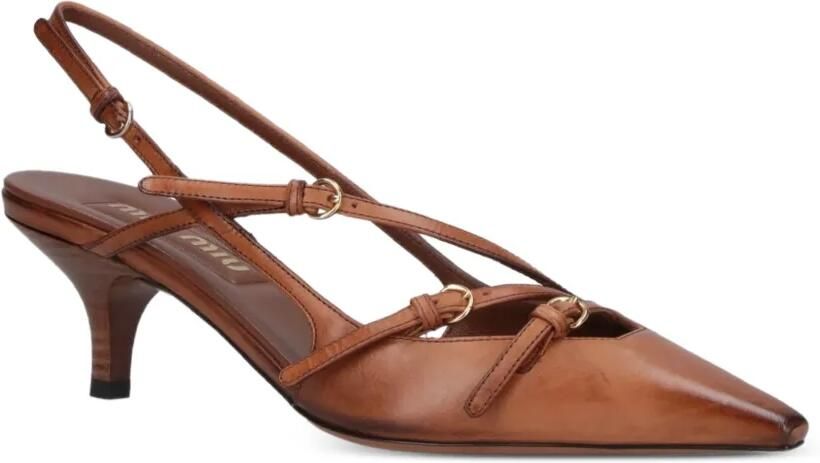 Miu Slingback pumps met gesp Bruin - Foto 3