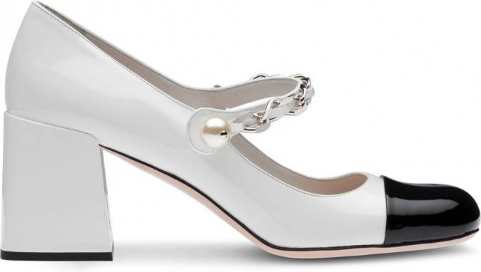 Miu Pumps met ketting bandje Wit