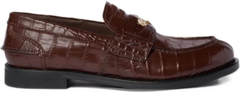 Miu croco-print leather penny loafers Bruin