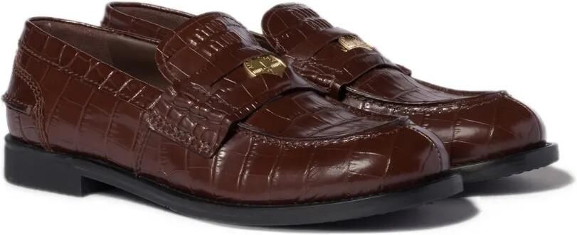 Miu croco-print leather penny loafers Bruin - Foto 4