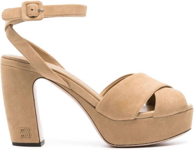 Miu Sandalen met plateauzool Beige