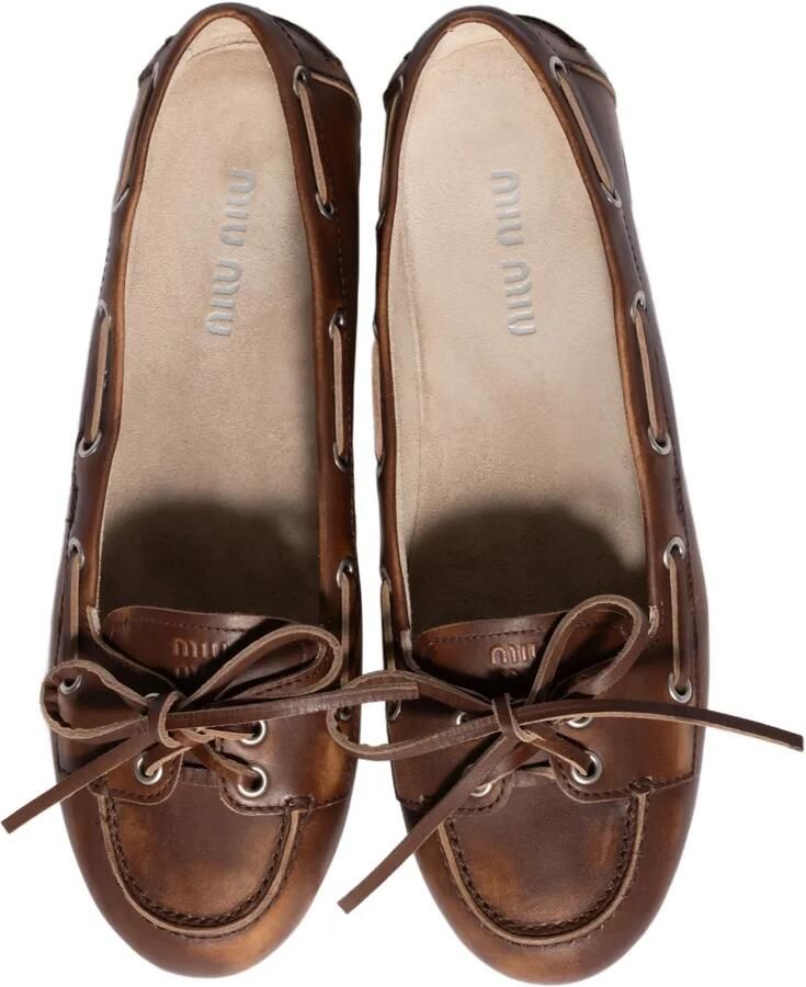 Miu Deck leather loafers Bruin - Foto 2