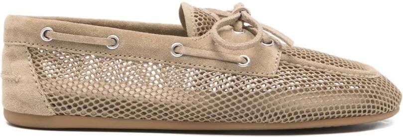 Miu Deck loafers met mesh Bruin