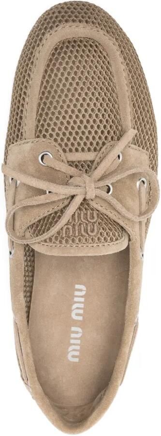 Miu Deck loafers met mesh Bruin - Foto 2