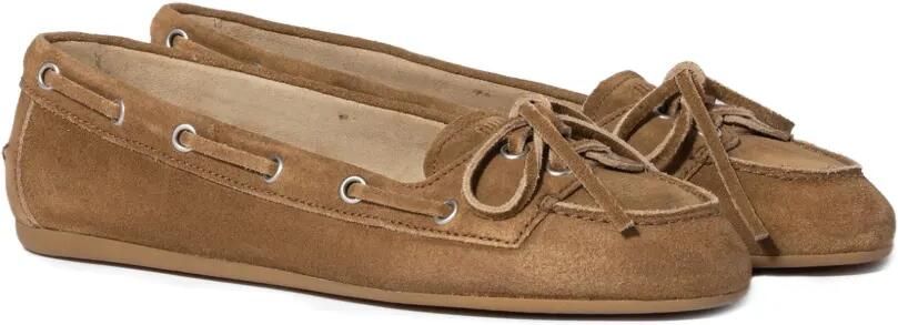 Miu Deck suede loafers Bruin - Foto 4