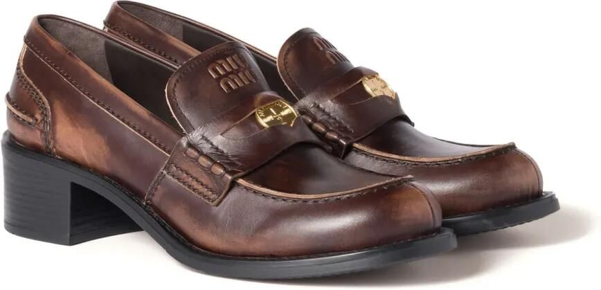 Miu Decò leren loafers Bruin - Foto 5