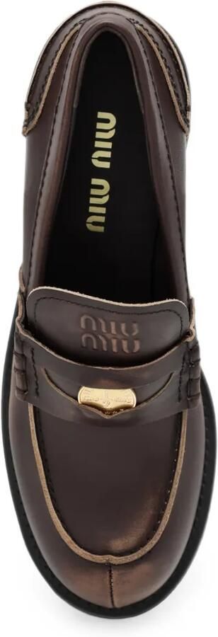 Miu Decò leren loafers Bruin - Foto 4