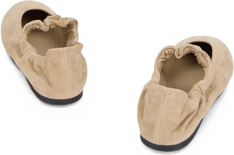 Miu Elastische suède ballerina's Beige - Foto 2