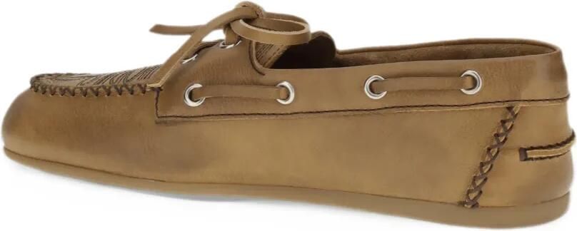Miu embroidered leather loafers Beige - Foto 2