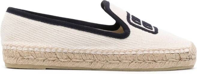 Miu Espadrilles met geborduurd logo Beige