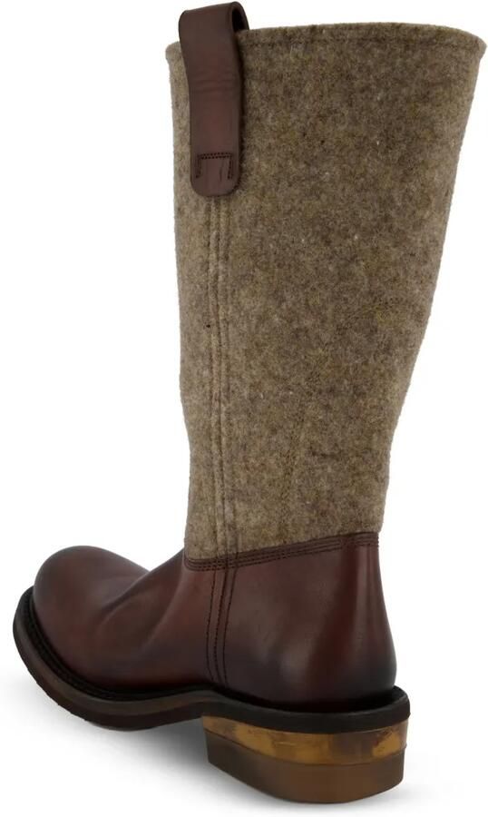 Miu felt panelled leather boots Bruin - Foto 4