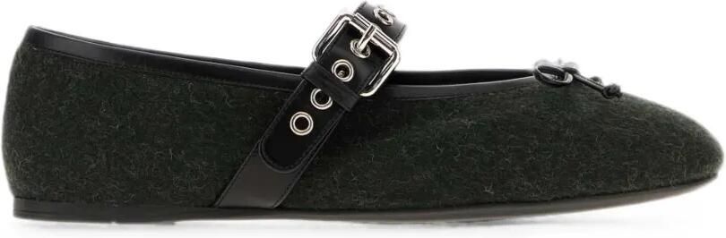 Miu Flanellen ballerina's Groen
