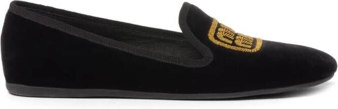 Miu Fluwelen slippers Zwart