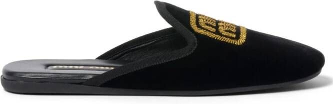 Miu Fluwelen slippers Zwart