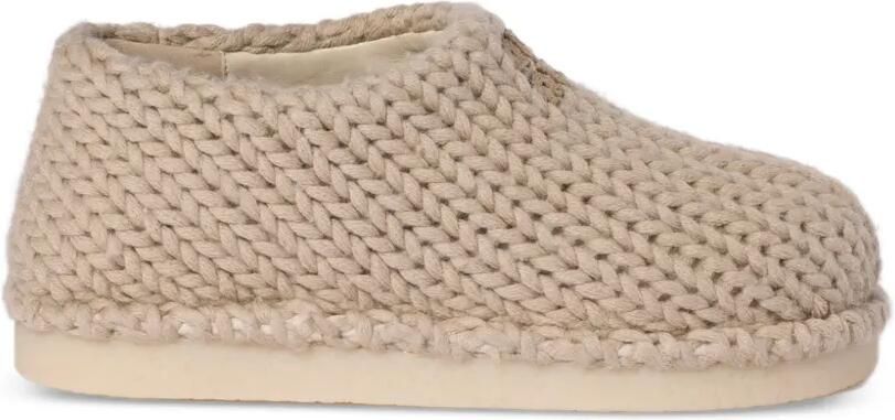 Miu Gebreide muiltjes Beige