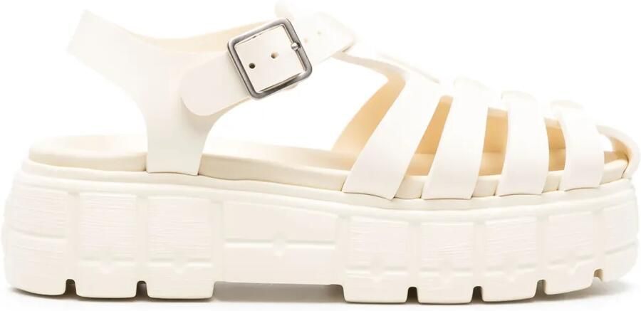 Miu Gekooide sandalen met plateauzool Wit