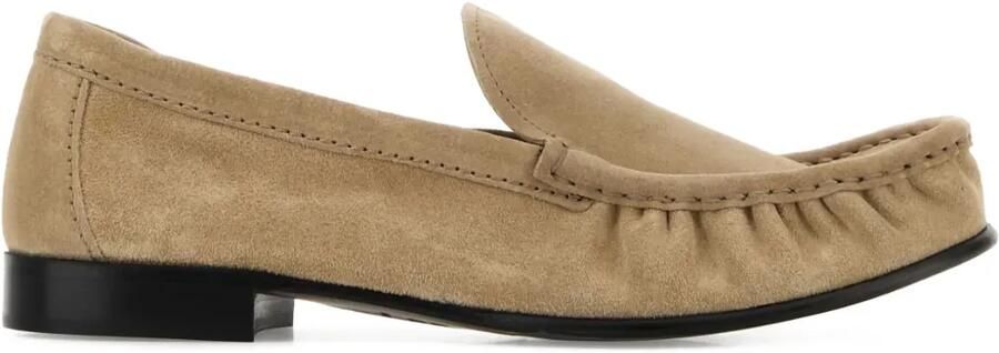 Miu Gesmockte loafers Beige