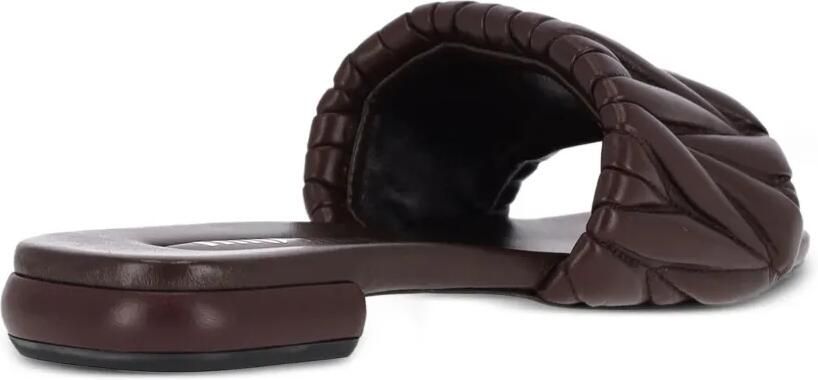 Miu GG leren slippers Bruin - Foto 2