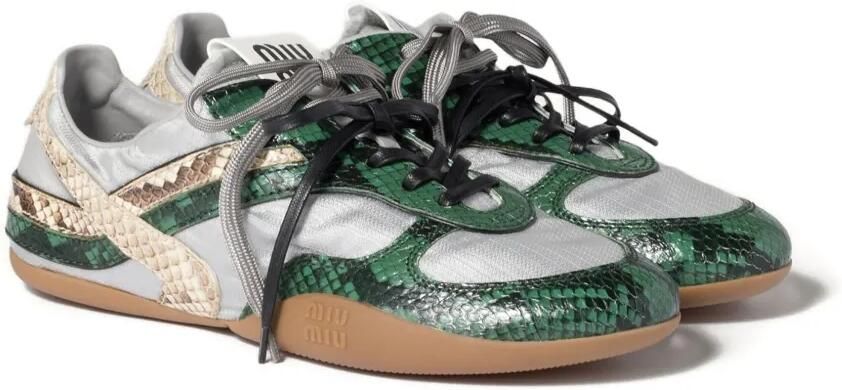 Miu Gymnasium sneakers met slangenleer-effect Grijs