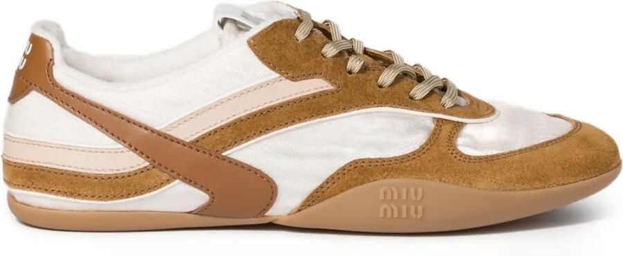Miu Gymnasium sneakers met suède vlak Bruin